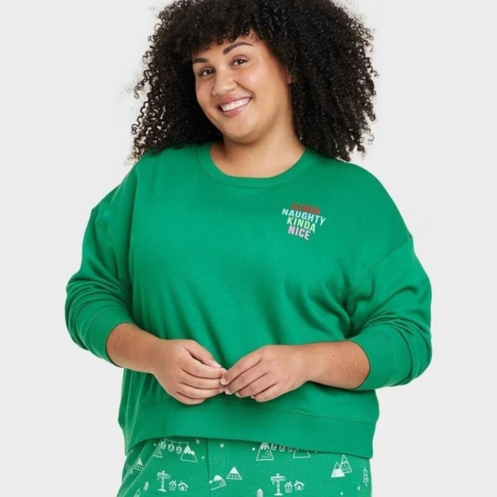 Wondershop Kinda Naughty Kinda Nice Holiday Crewneck Sweatshirt Pullover